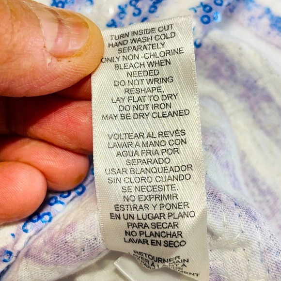 Chicos by Chicos Sequin Tank Striped Blue and White (Size 2) - Picture 9 of 11